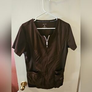 Koi Lite Women's Brown Zip-Front Top